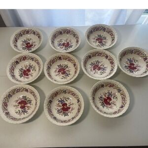 10pc Wedgwood Cornflower Etruria England  6.5" Cereal Bowls 1937 Vintage AK 8023